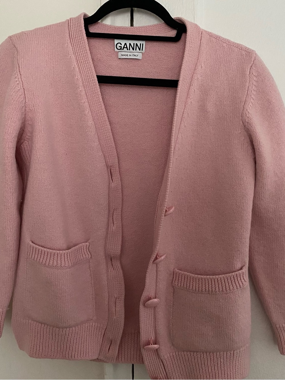Ganni Dusty Pink Knit Cardigan